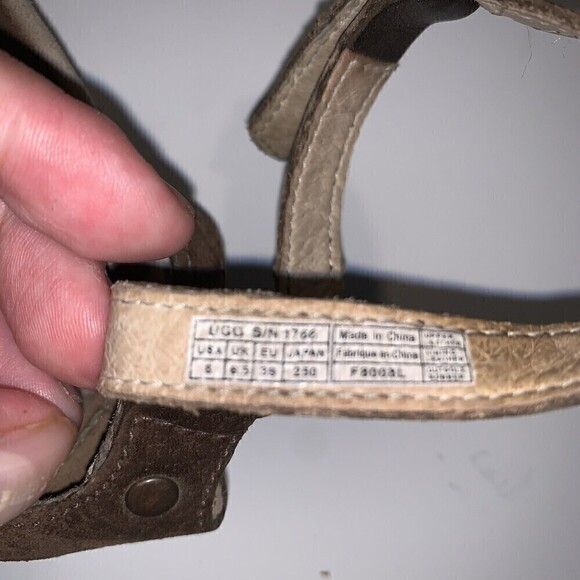 𝅺ugg Australia Brown Leather‎ Gladiator Sandals Size 8 - Picture 6 of 6